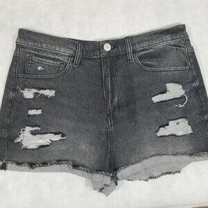 So Jeans Shorts Womens Size 15 Junior Denim Mom Short Cut Off Distressed Black
